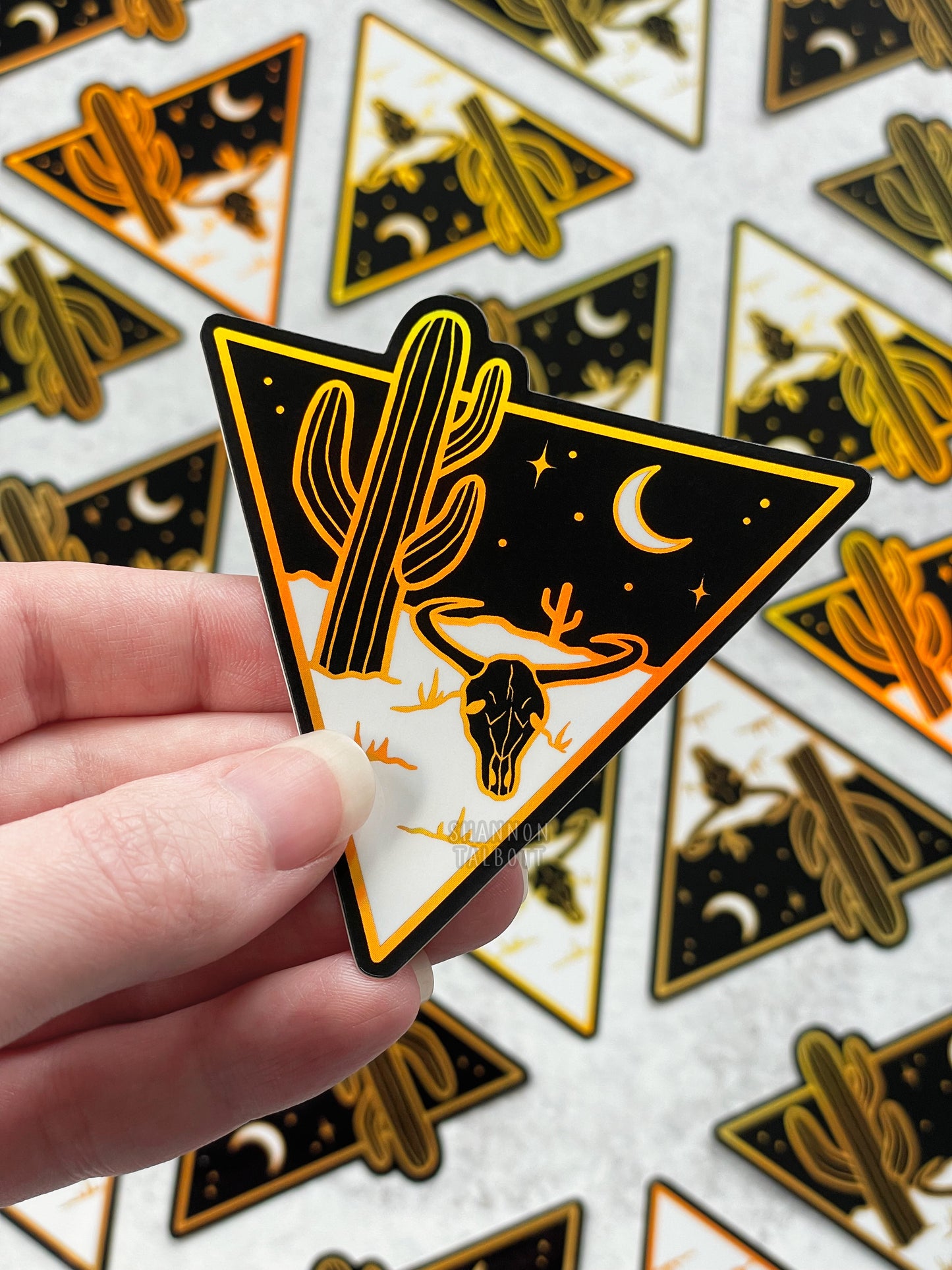The Desert - Wanderlust Series Holographic Sticker - Gold