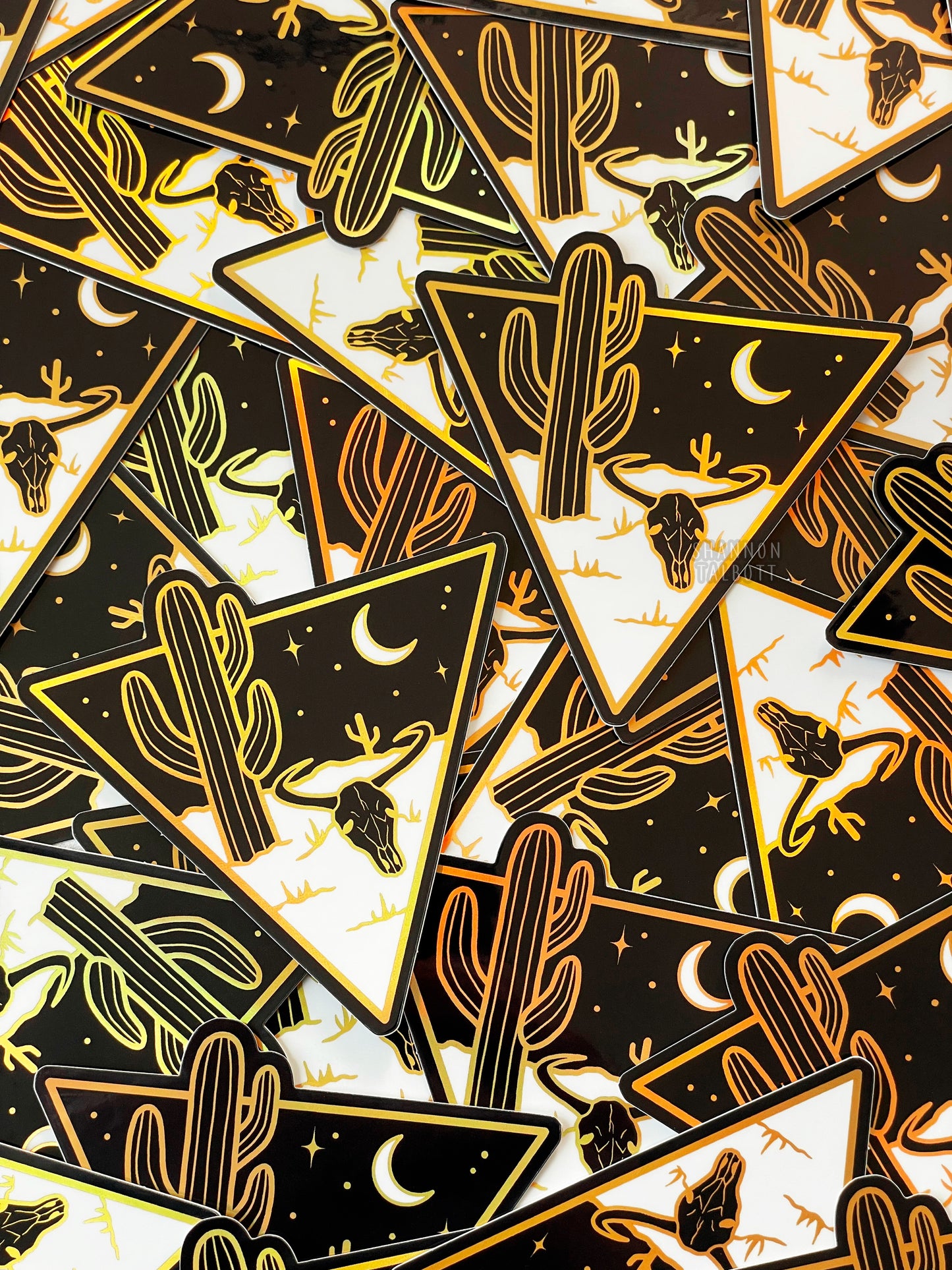 The Desert - Wanderlust Series Holographic Sticker - Gold