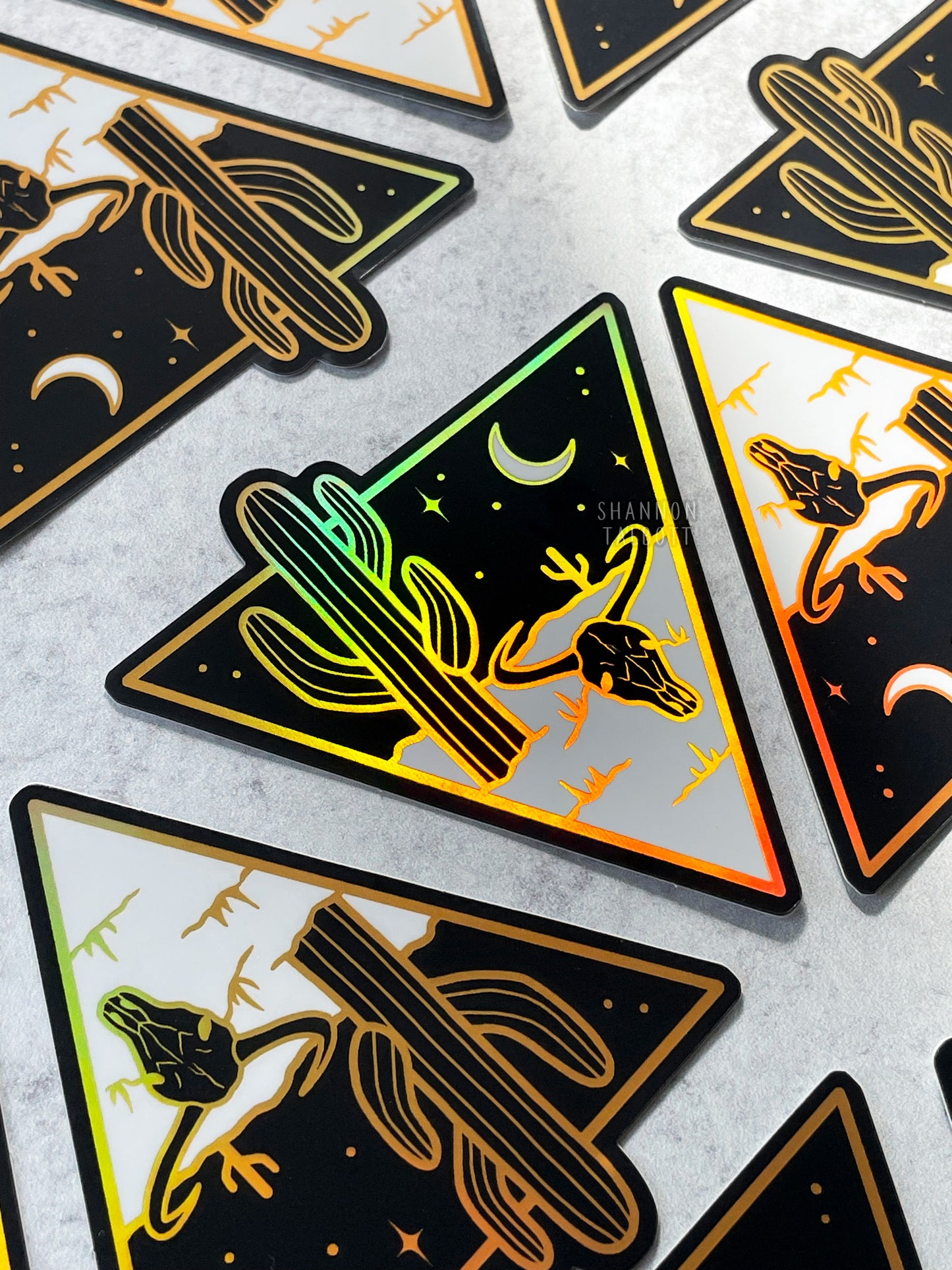 The Desert - Wanderlust Series Holographic Sticker - Gold