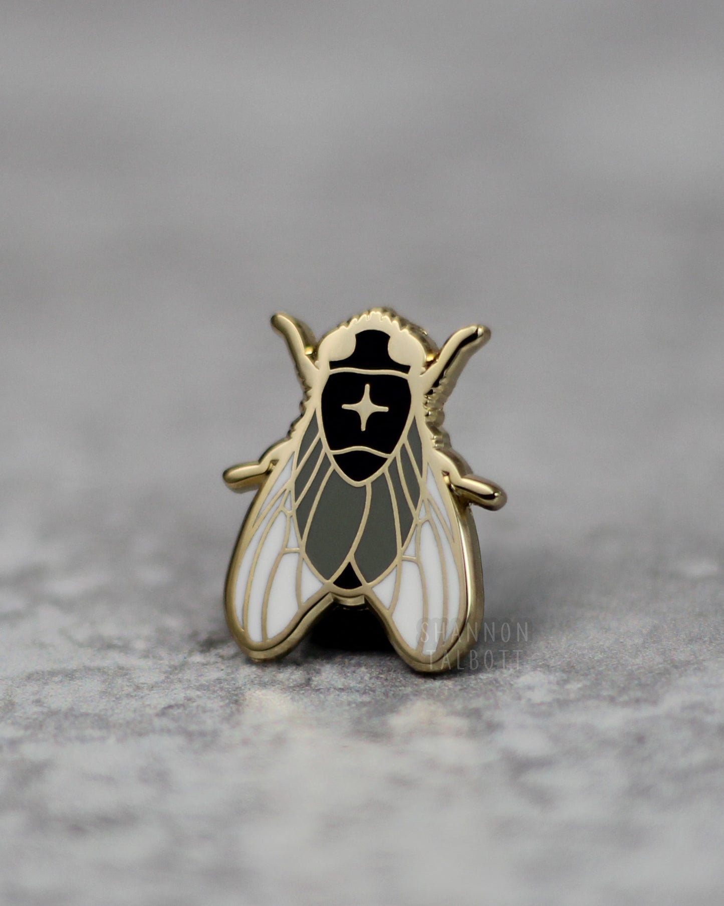 Fly Enamel Pin in Gold Plating