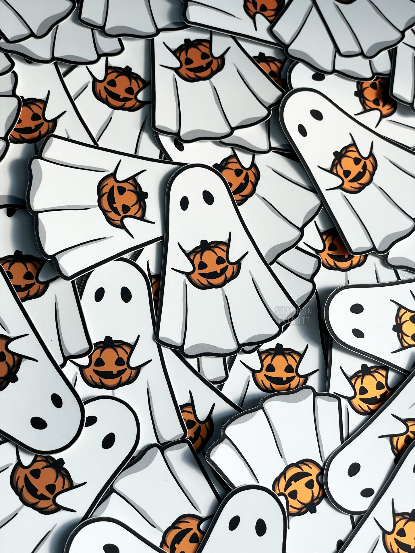 Halloween Ghost Matte Mirror Sticker