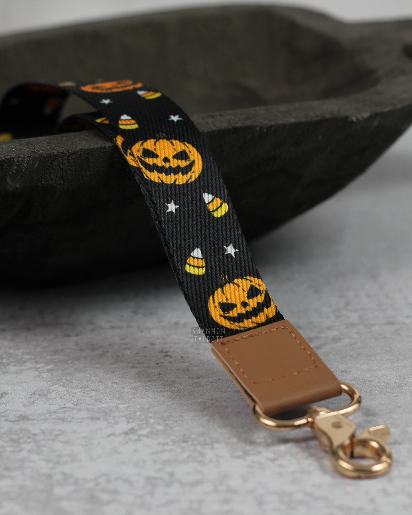 Jack-O-Lantern Pumpkin Lanyard Keychain