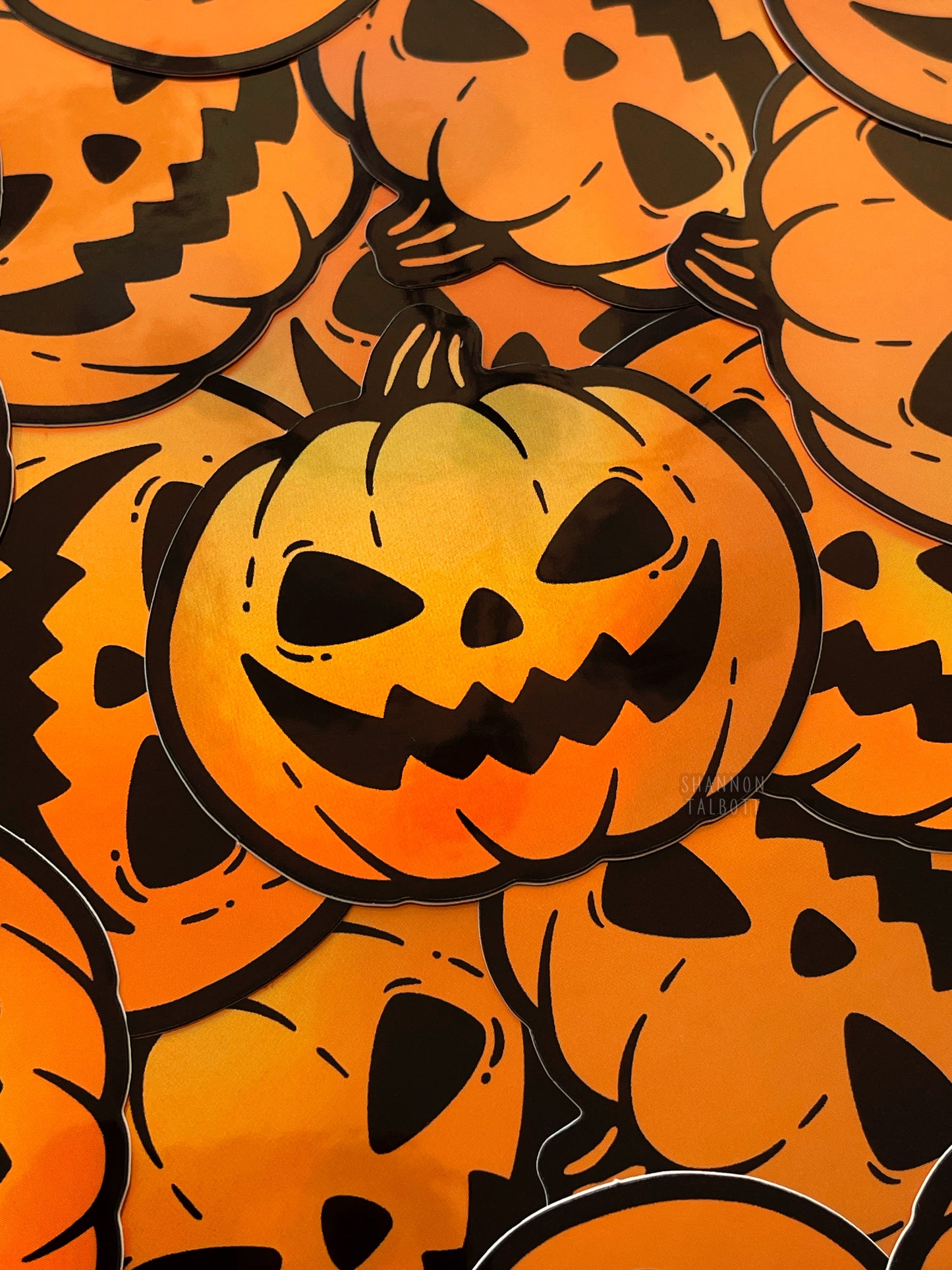 Jack-O-Lantern Pumpkin Holographic Sticker
