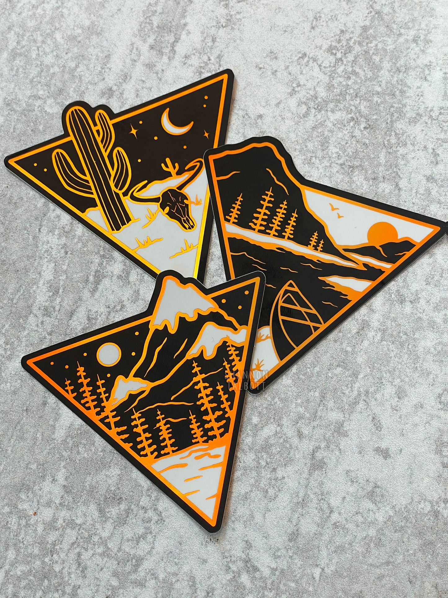 The Desert - Wanderlust Series Holographic Sticker - Gold