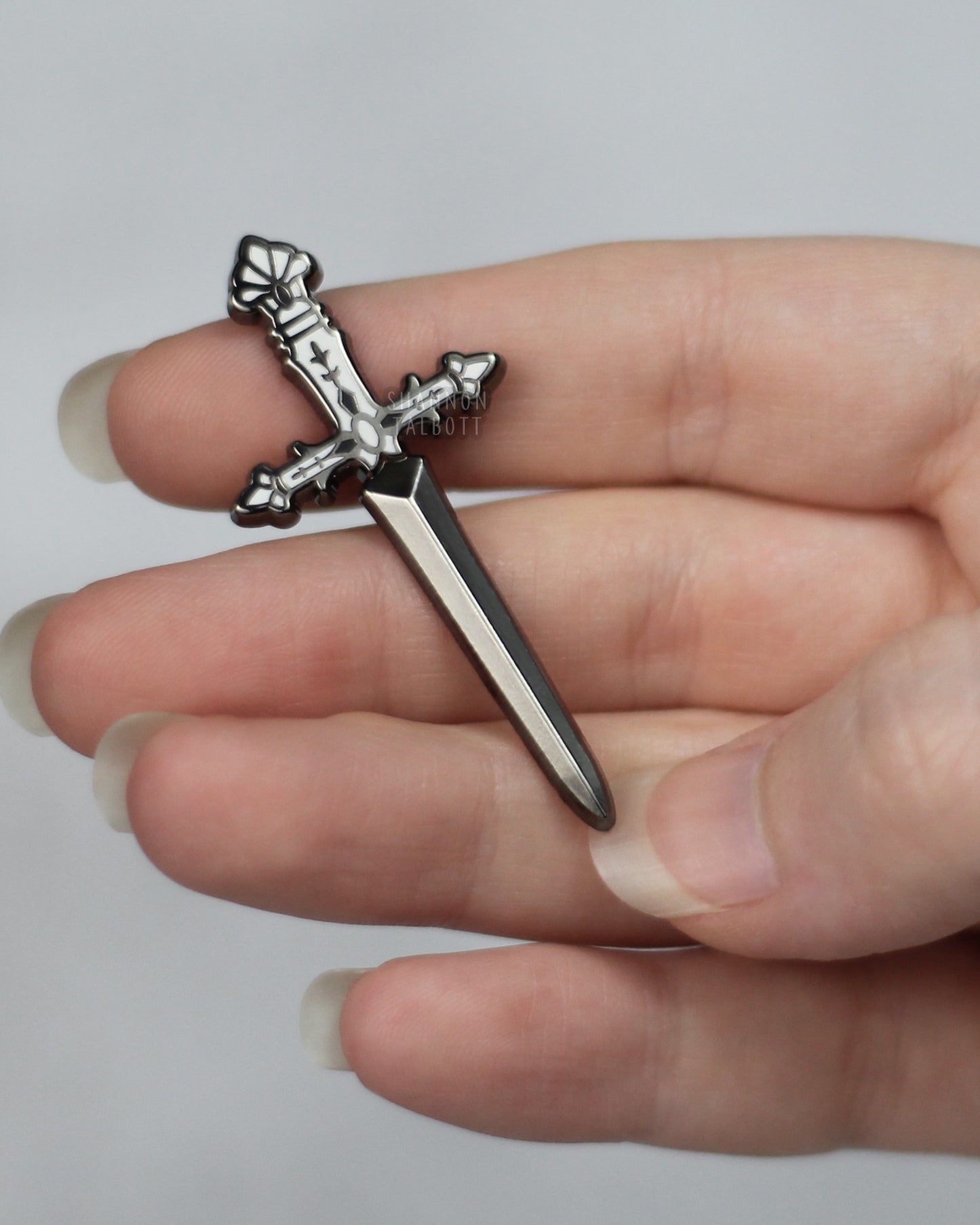 Opulent Sword Dagger 3D Enamel Pin in Black Nickel