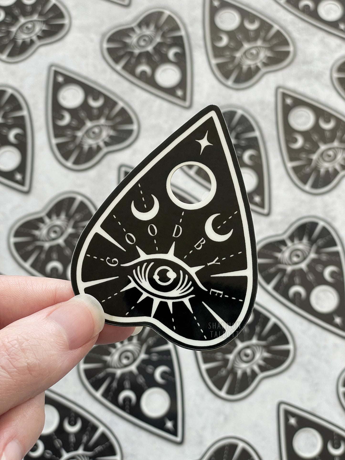 Ouija Planchette Glow-In-The-Dark Sticker