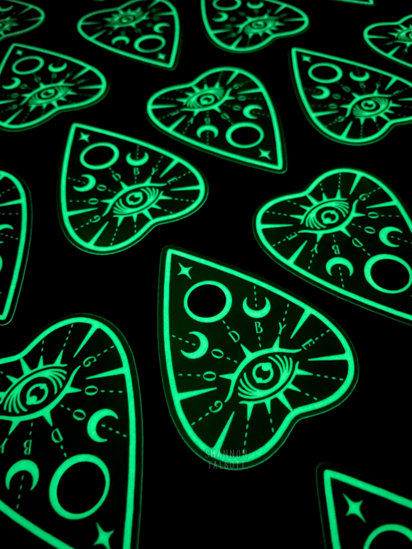 Ouija Planchette Glow-In-The-Dark Sticker