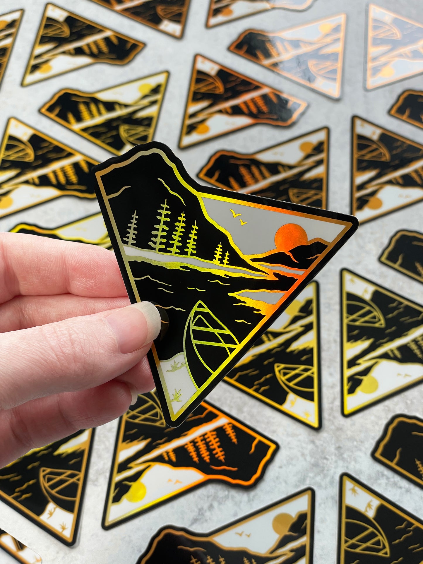 The River - Wanderlust Series Holographic Sticker - Gold