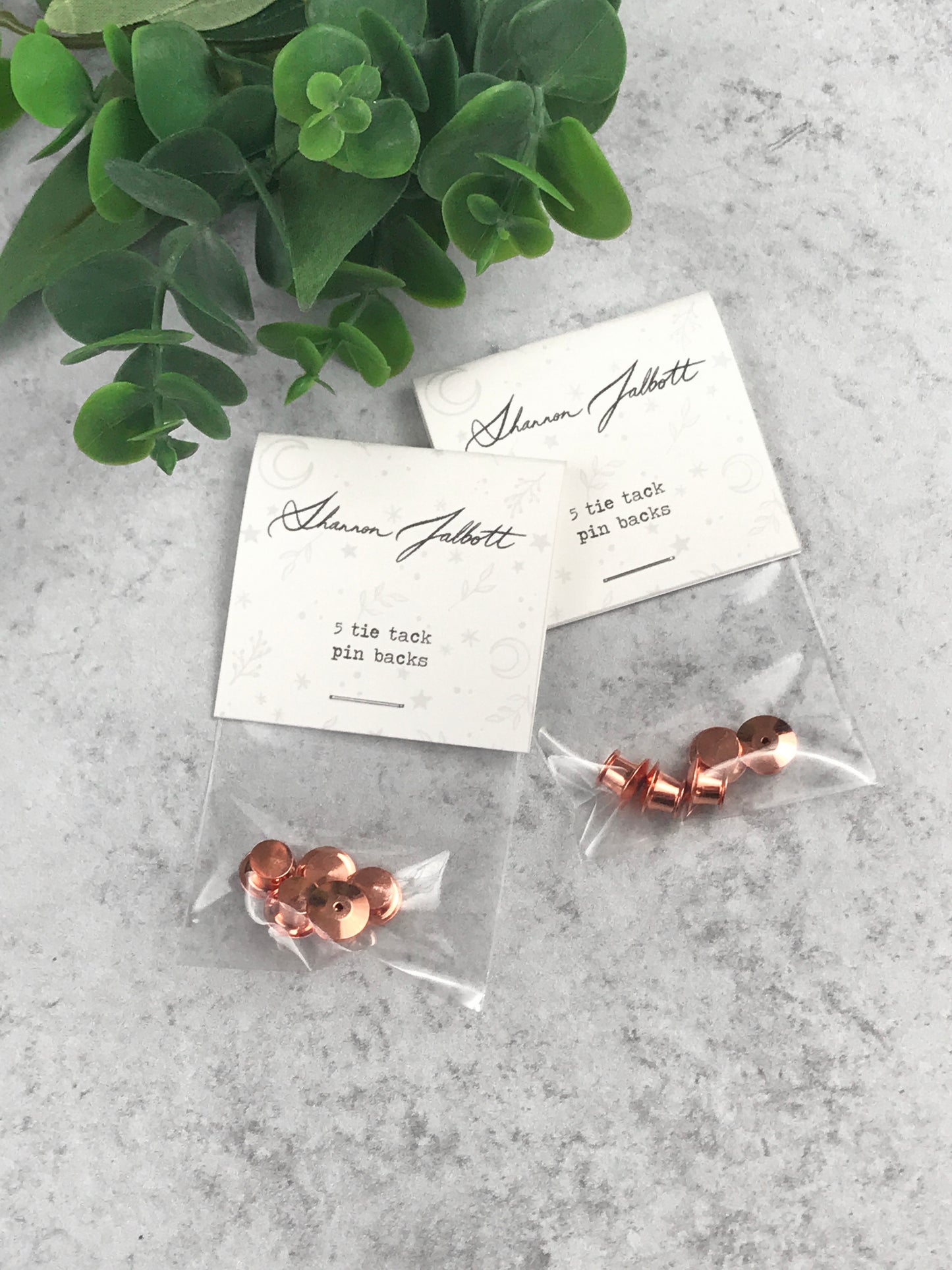 Set of 5 Rose Gold Tie Tack Locking Pin Backs