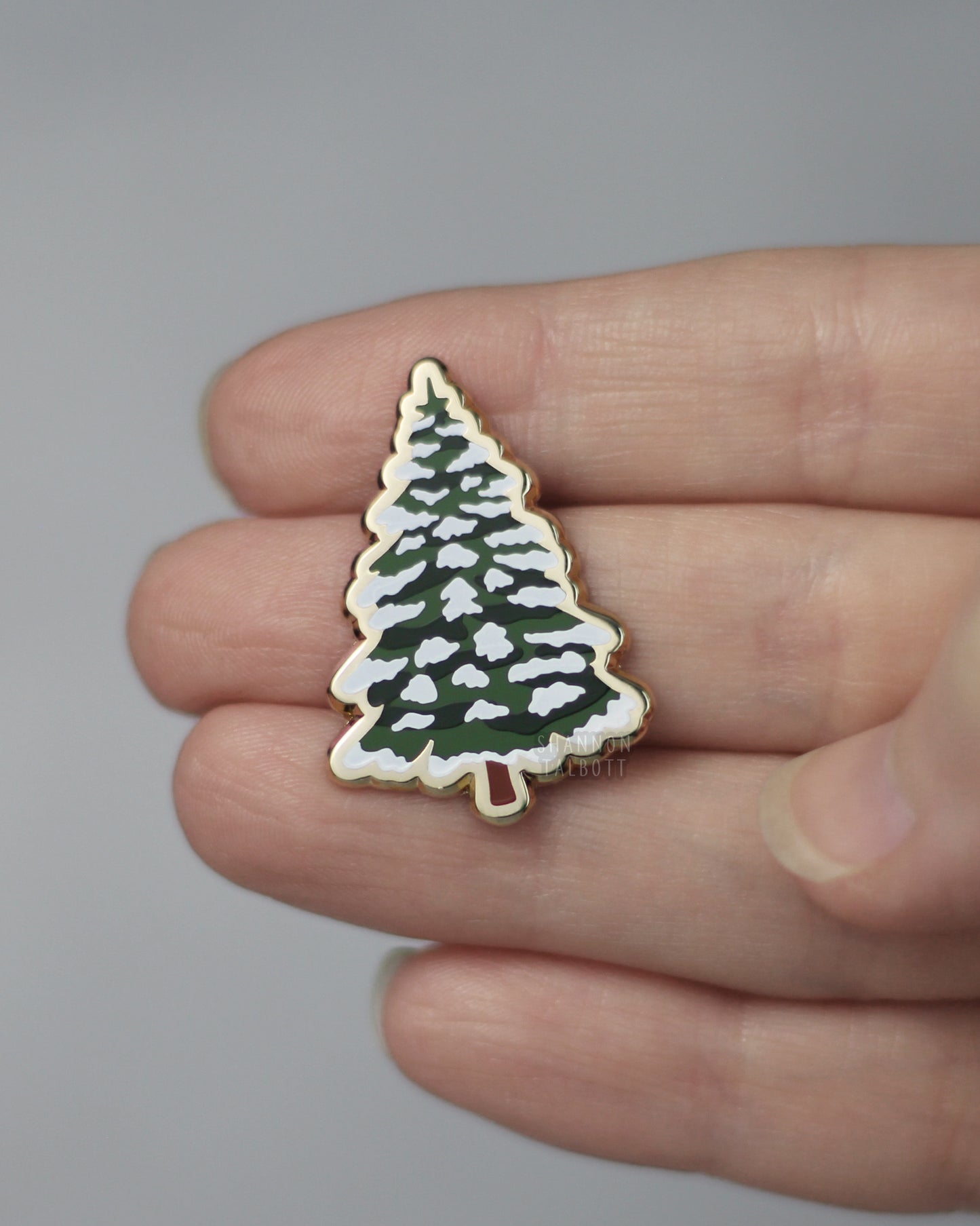 Snowy Tree Enamel Pin
