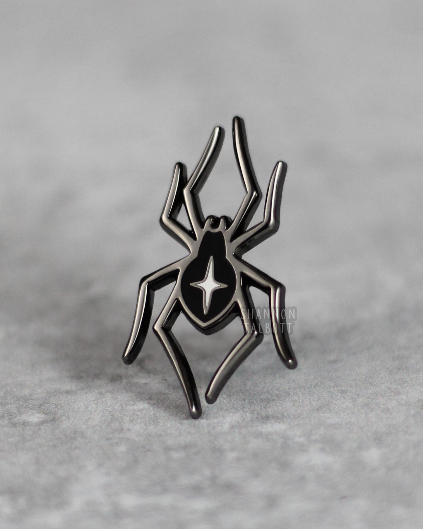 Spider Enamel Pin in Black Nickel