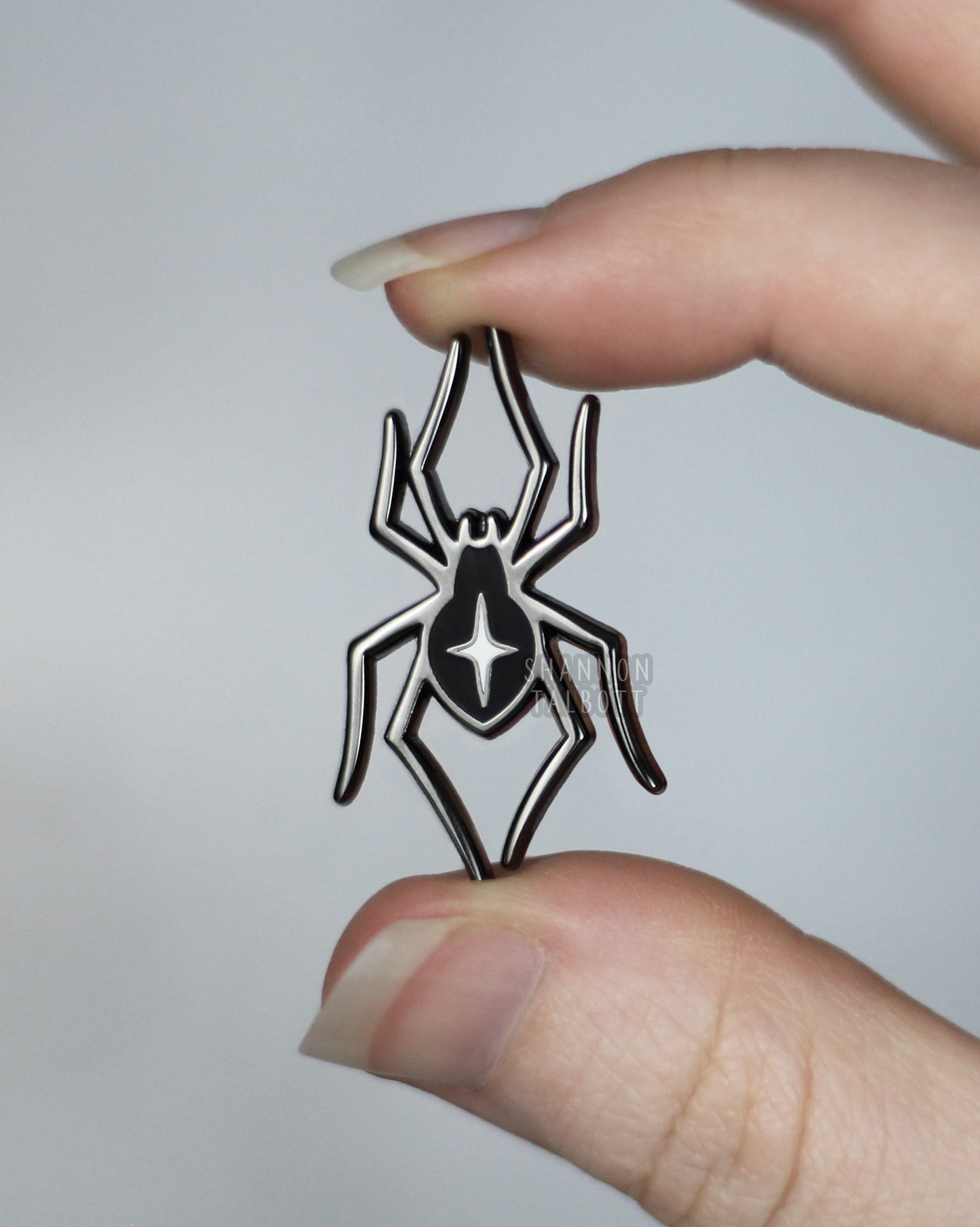 Spider Enamel Pin in Black Nickel