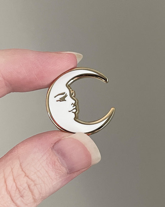 La Luna Moon Enamel Pin - Gold