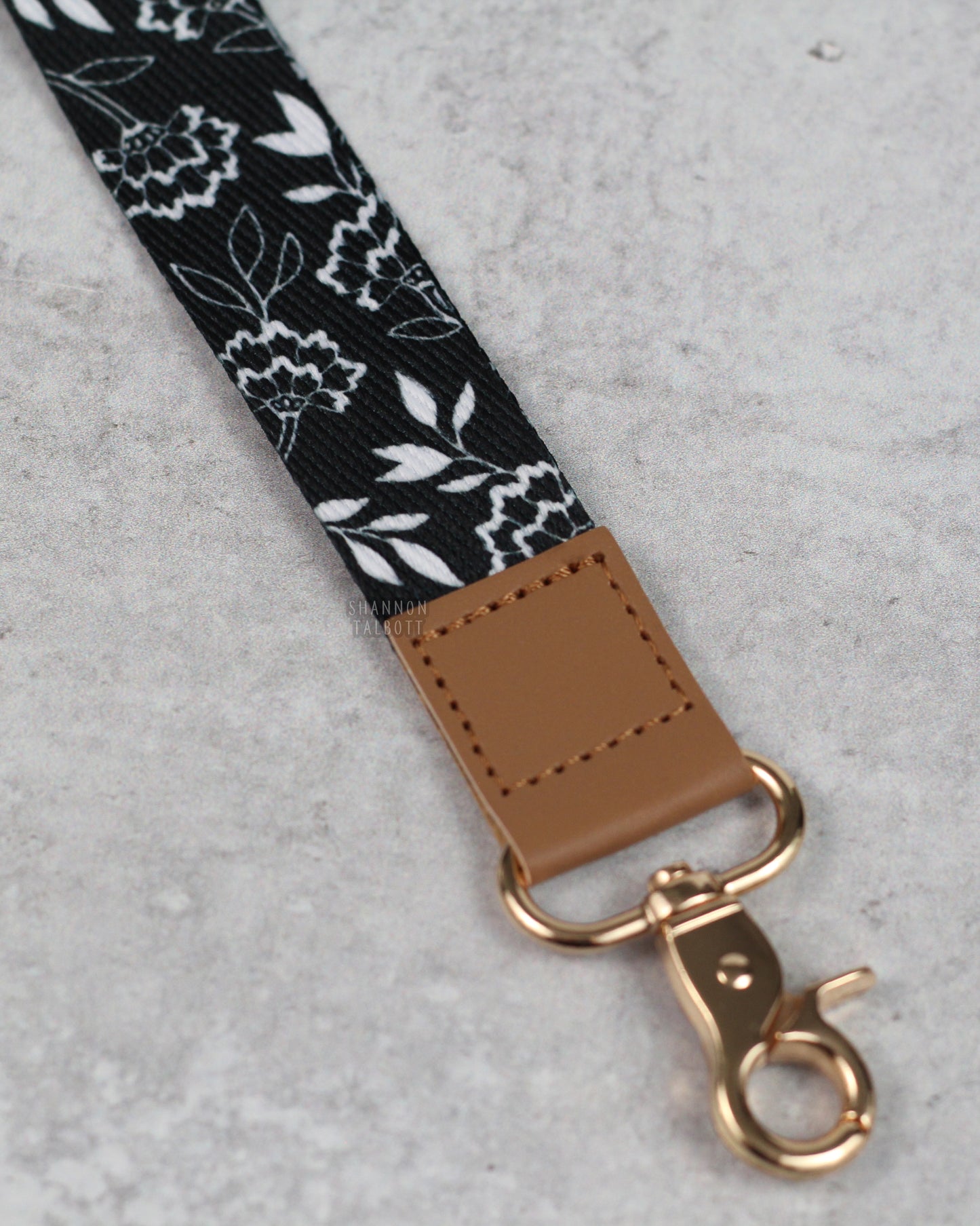 Art Deco Floral Lanyard Keychain