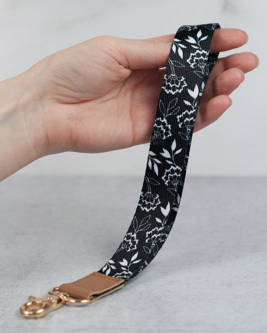 Art Deco Floral Lanyard Keychain