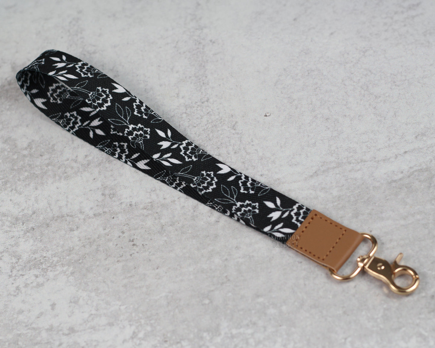 Art Deco Floral Lanyard Keychain