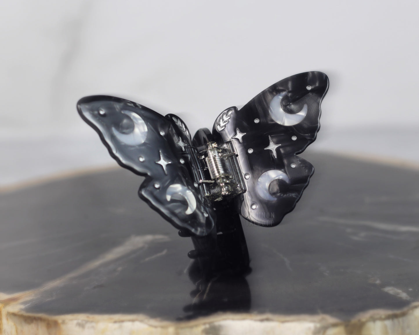 Midnight Moth Hair Claw - Silver