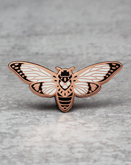 C-Grade Cicada Enamel Pin - Rose Gold