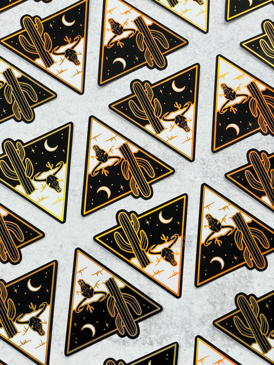 The Desert - Wanderlust Series Holographic Sticker - Gold