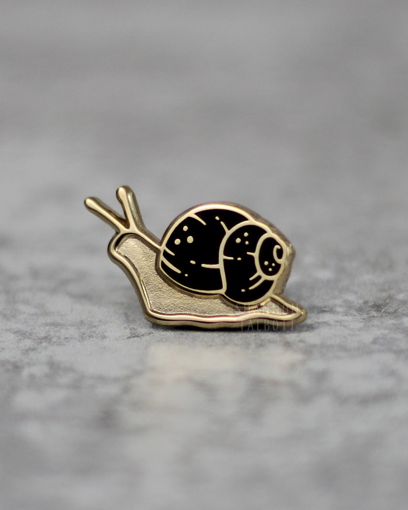 Garden Snail Enamel Pin in Gold Plating