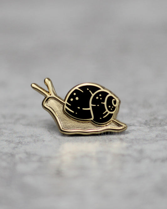 Garden Snail Enamel Pin in Gold Plating