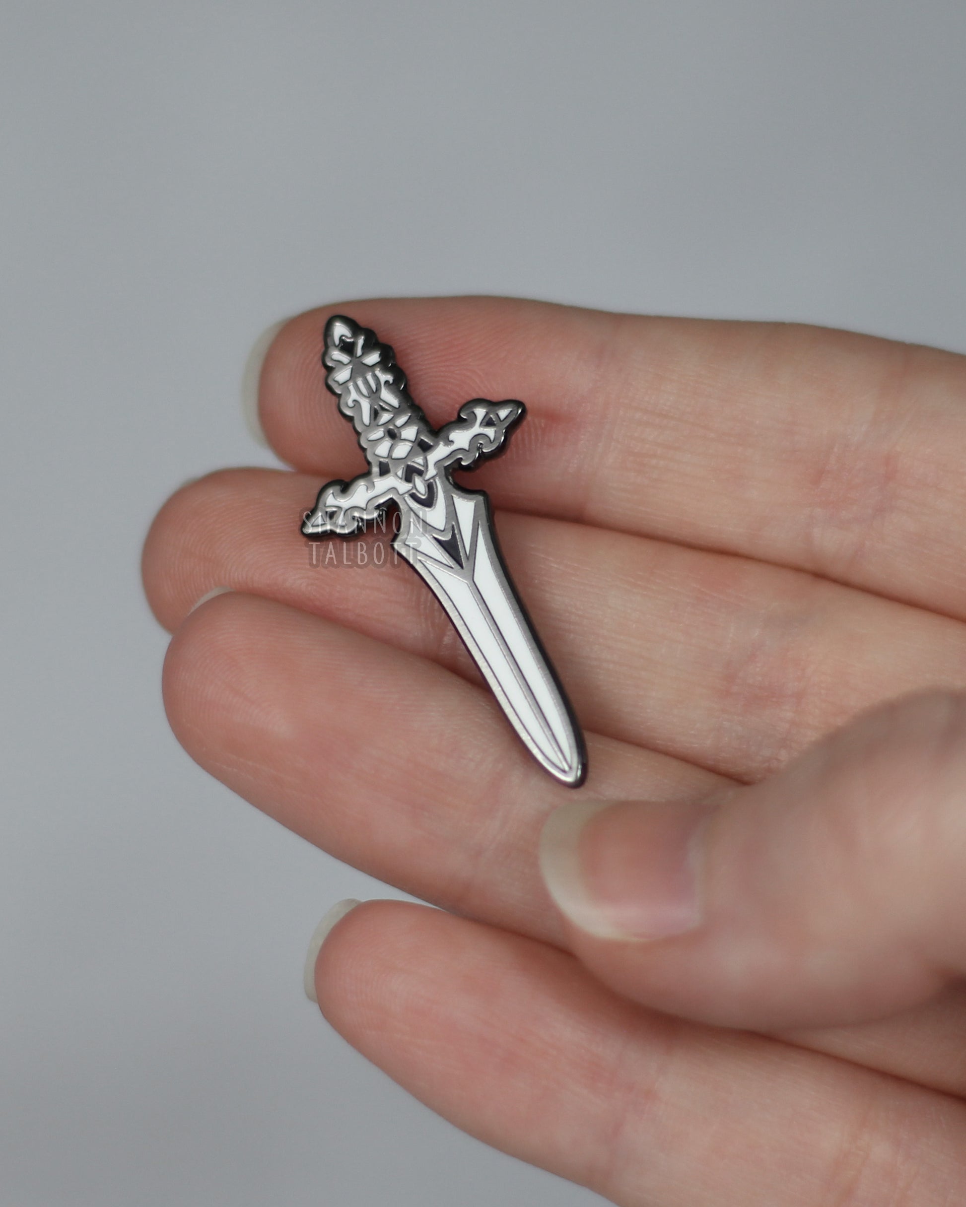 Dagger Enamel Pin in Black Nickel Plating