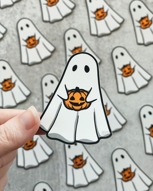 Halloween Ghost Matte Mirror Sticker