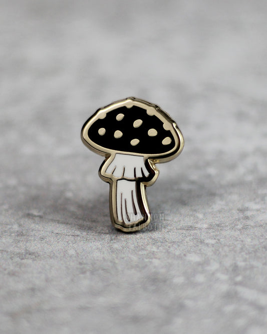 Little Mushroom Enamel Pin - Black
