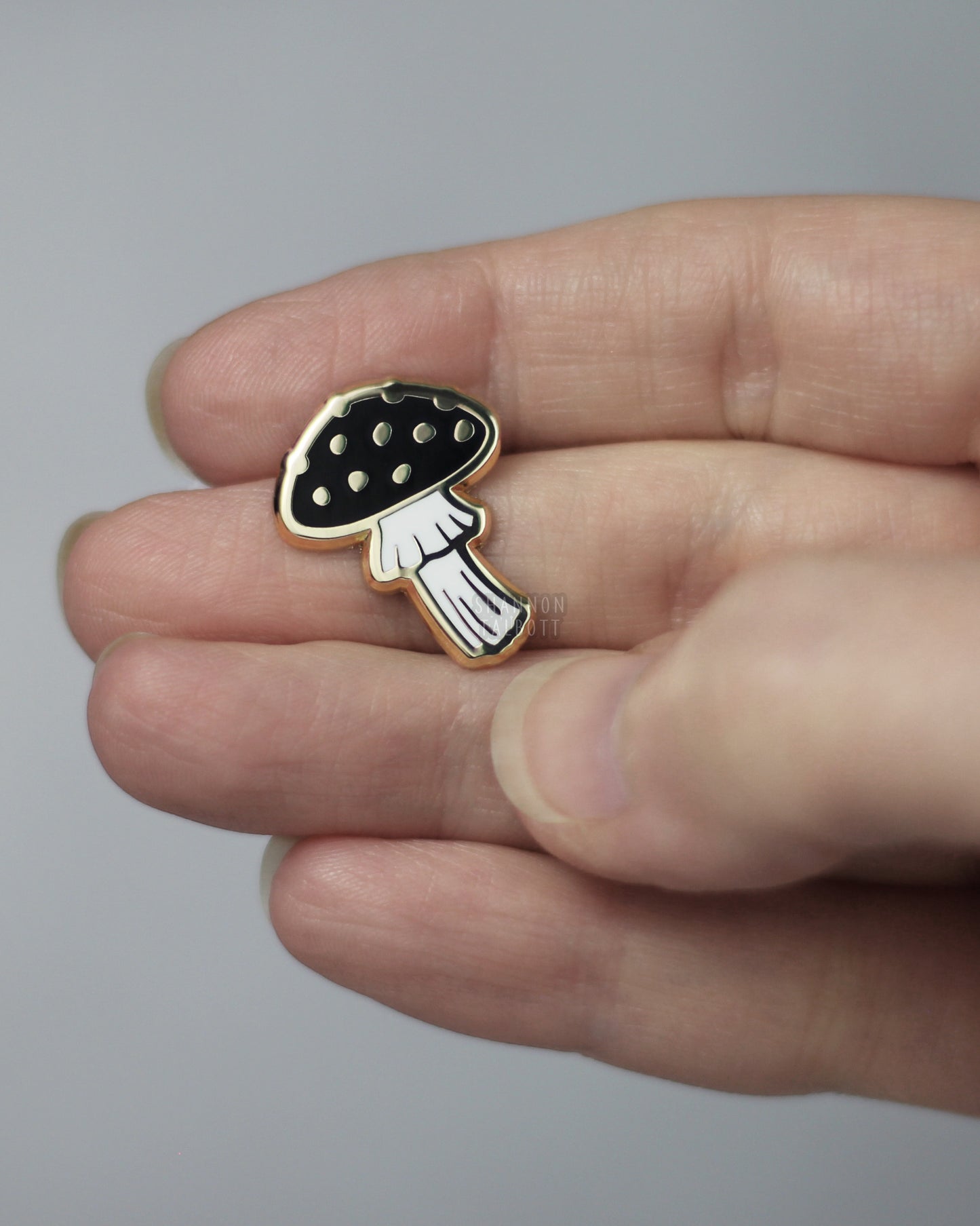 Little Mushroom Enamel Pin - Black