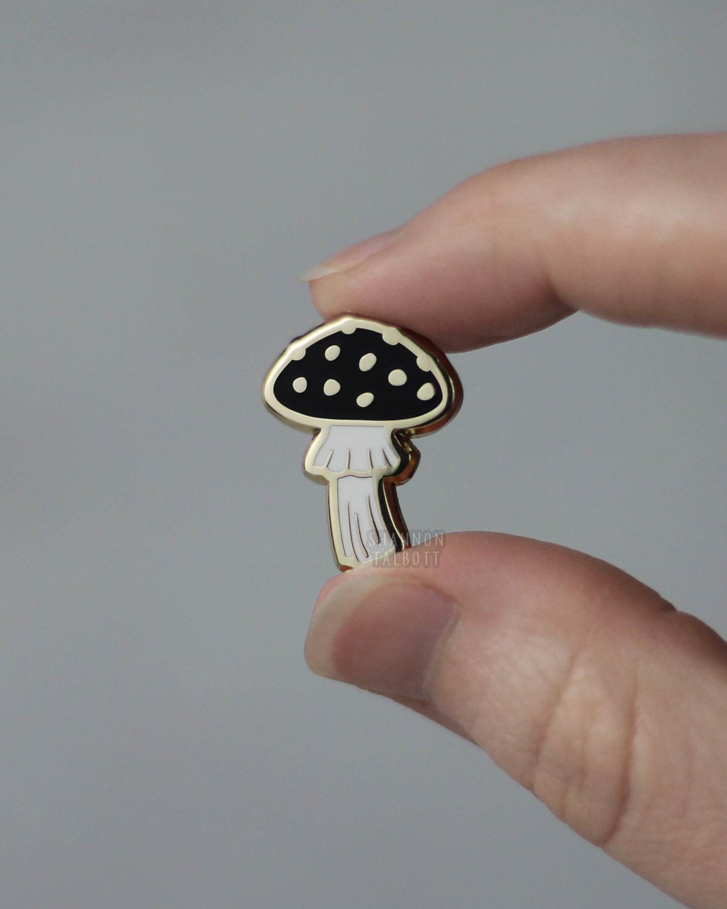 Little Mushroom Enamel Pin - Black
