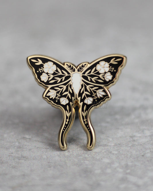 Luna Moth Enamel Pin - Gold