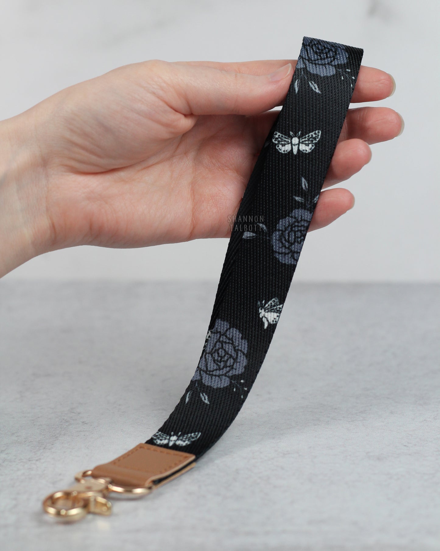 Moth Floral Lanyard Keychain