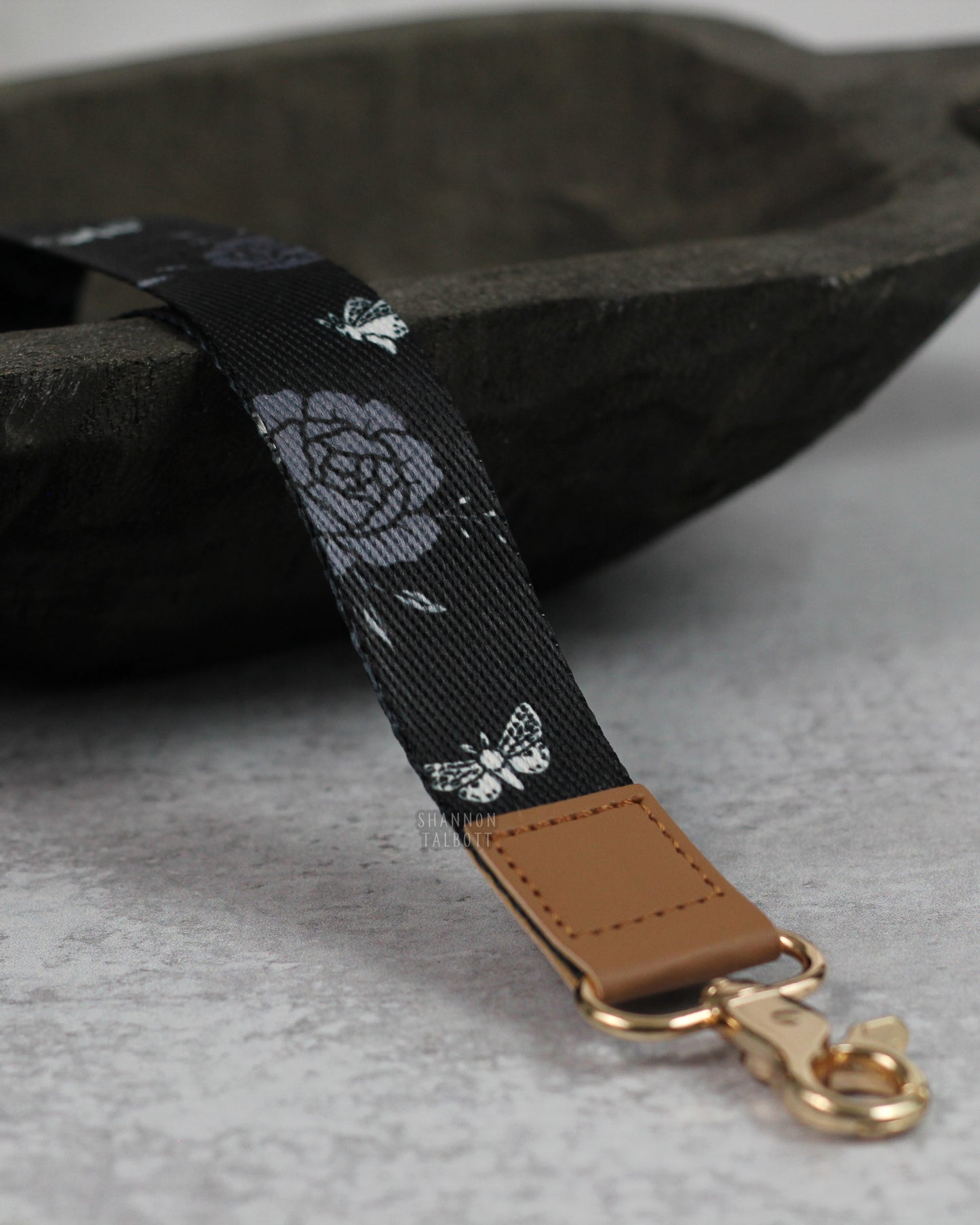 Moth Floral Lanyard Keychain