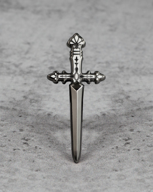 Opulent Sword Dagger 3D Enamel Pin in Black Nickel