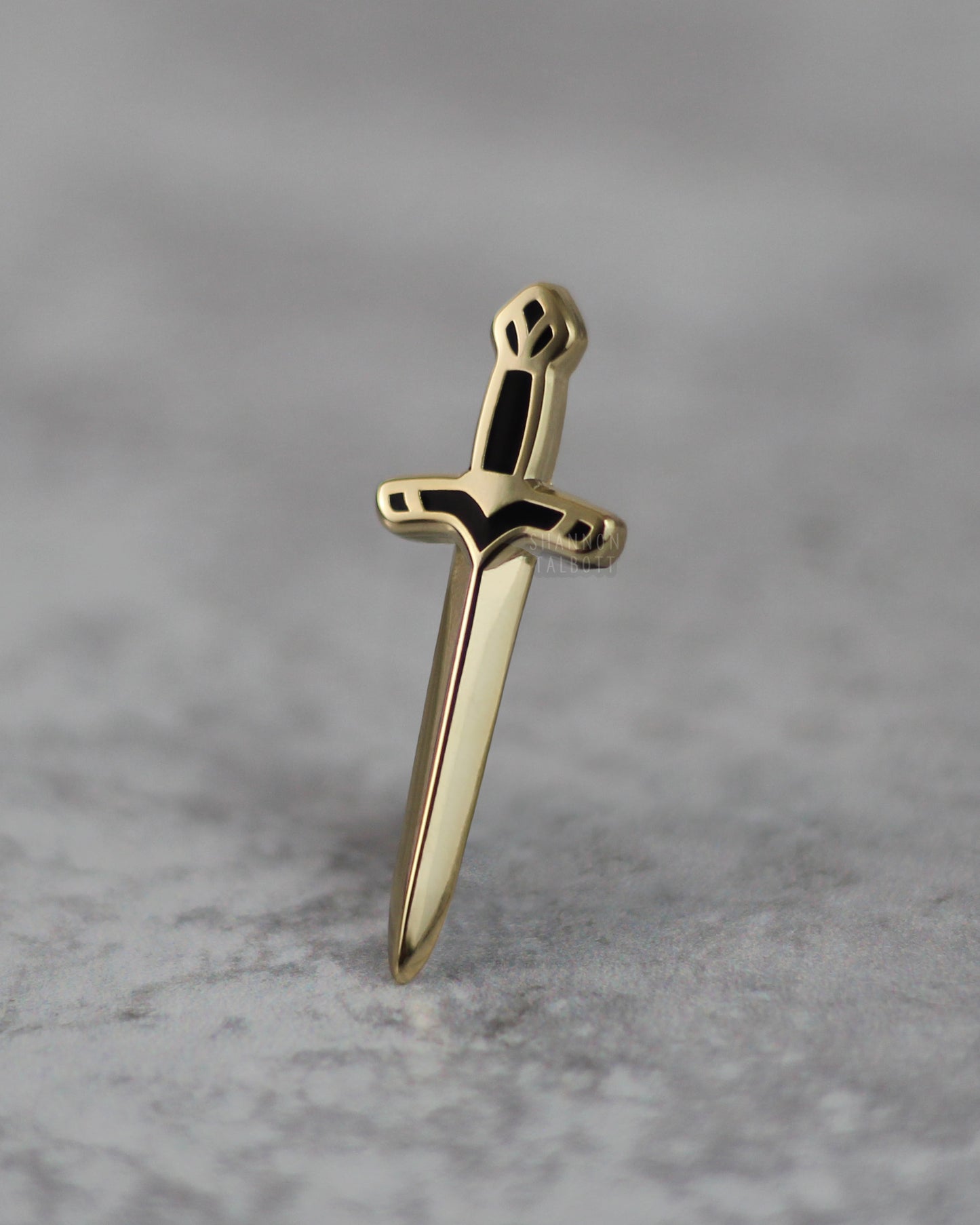 Ritual Dagger 3D Sword Enamel Pin in Gold