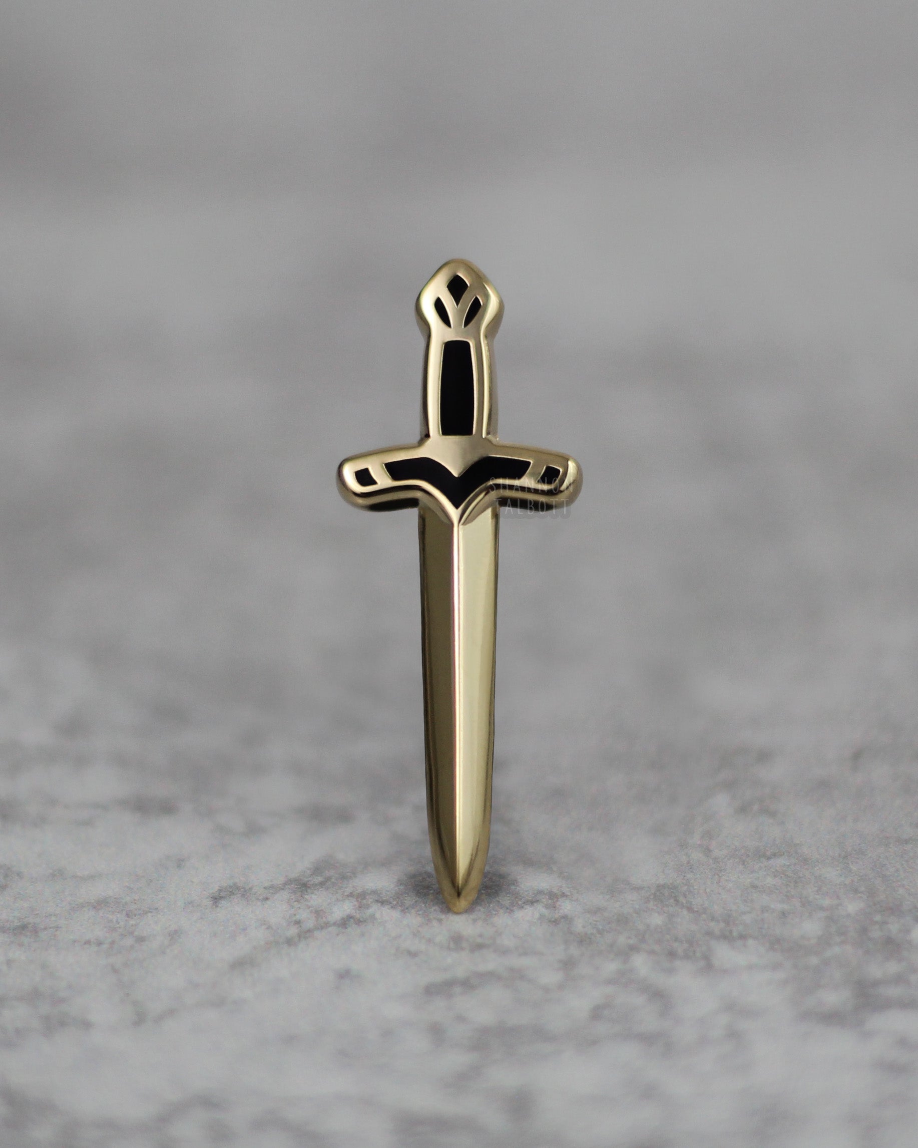 Ritual Dagger 3D Sword Enamel Pin in Gold