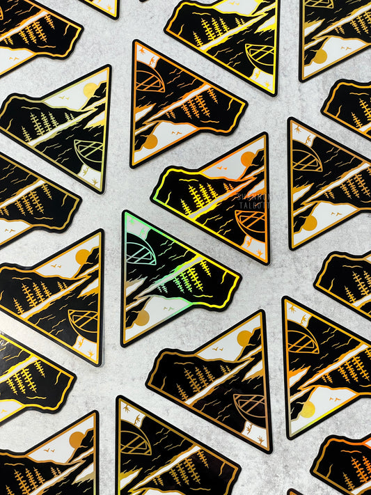 The River - Wanderlust Series Holographic Sticker - Gold