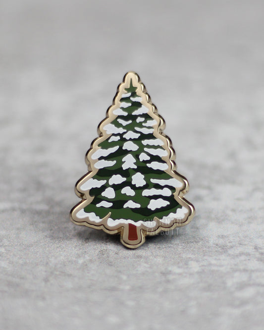 Snowy Tree Enamel Pin