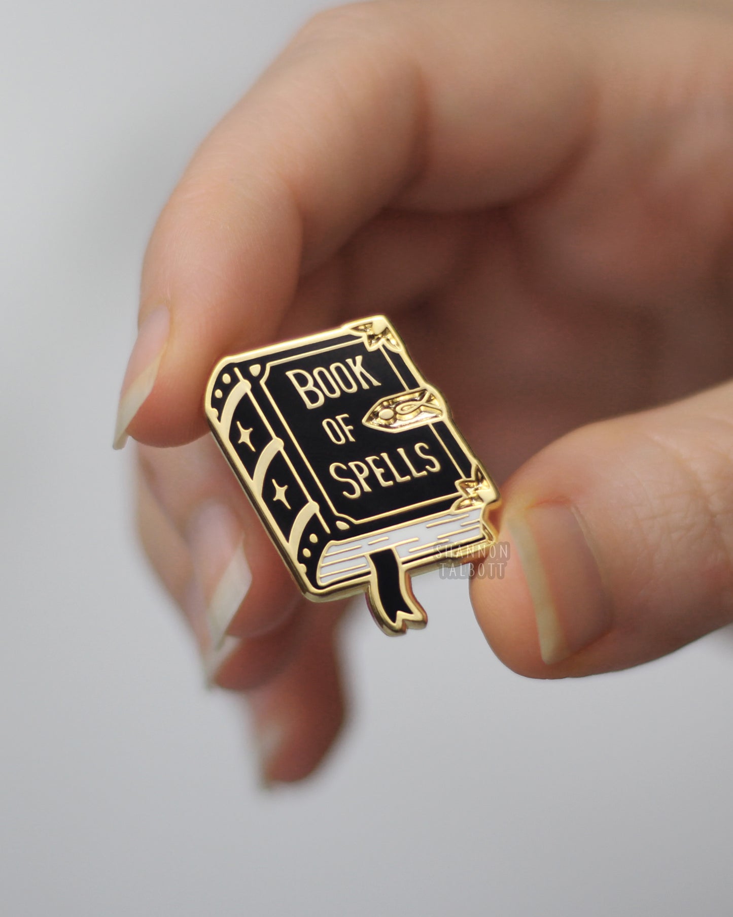 Book of Spells Spellbook Enamel Pin with Gold Plating