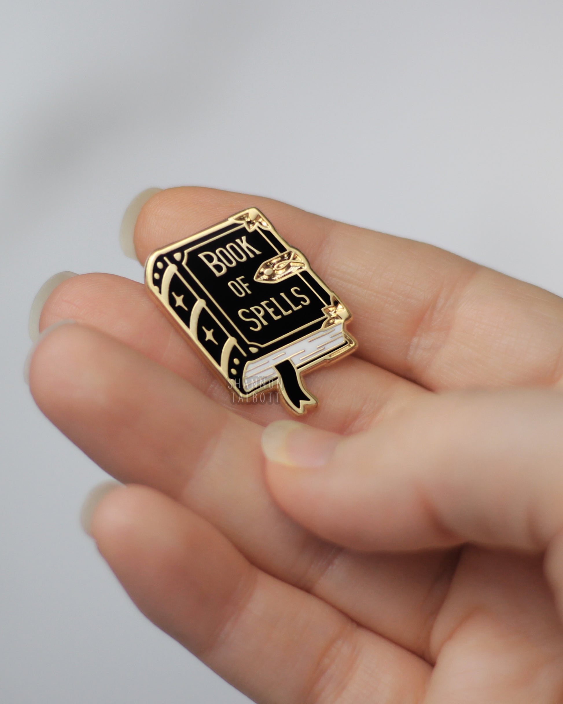 Book of Spells Spellbook Enamel Pin with Gold Plating