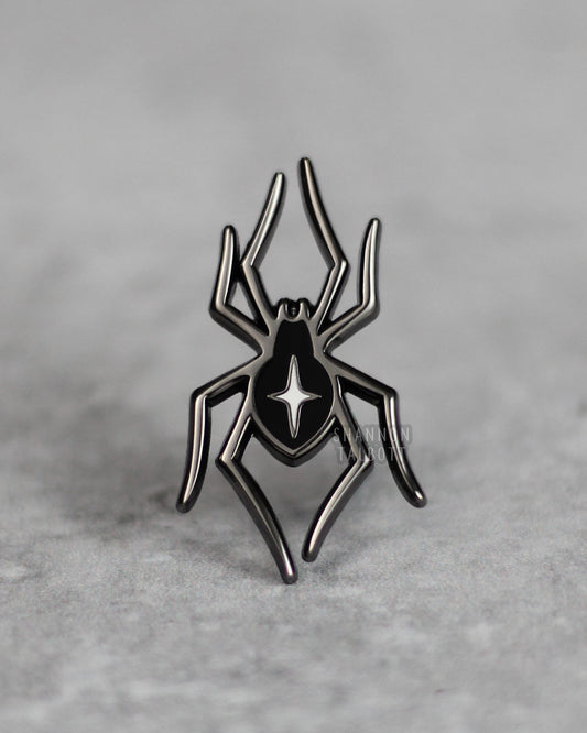 Spider Enamel Pin in Black Nickel